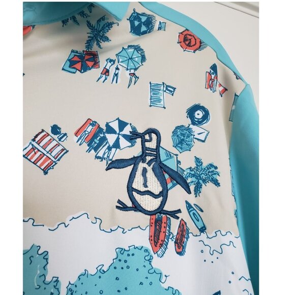 Mens Penguin golf shirt beach vibes size small BNWT - Picture 4 of 12